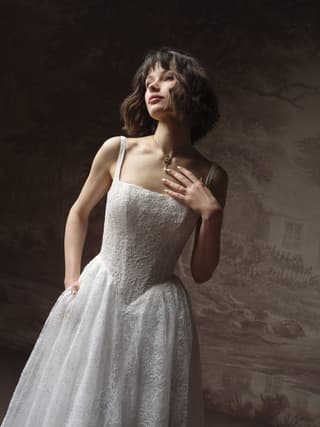 Maggie Sottero a-line wedding dress “Autumn” at Bridal by Brittany Ann, Cleveleys — back & side