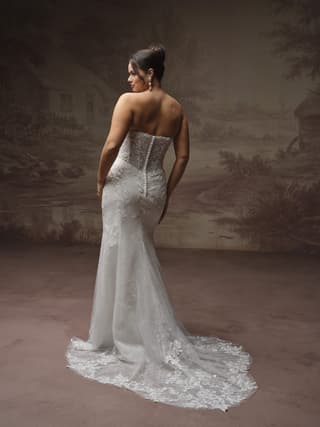 Rebecca Ingram fit and flare wedding dress “Brandy” at Bridal by Brittany Ann, Cleveleys — fabric detail