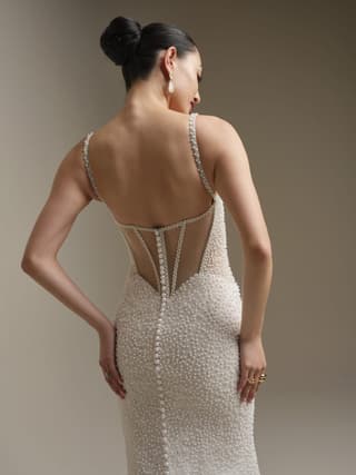 Sottero & Midgley fitted wedding dress “Cooper” at Bridal by Brittany Ann, Cleveleys — fabric detail