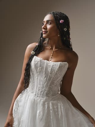 Rebecca Ingram a-line wedding dress “Lisa” at Bridal by Brittany Ann, Cleveleys — back & side