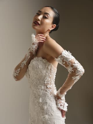 Sottero & Midgley fit and flare wedding dress “Rashida” at Bridal by Brittany Ann, Cleveleys — back & side
