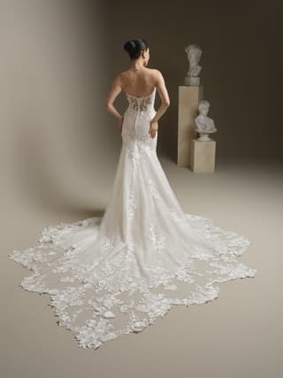 Sottero & Midgley fit and flare wedding dress “Rashida” at Bridal by Brittany Ann, Cleveleys — fabric detail