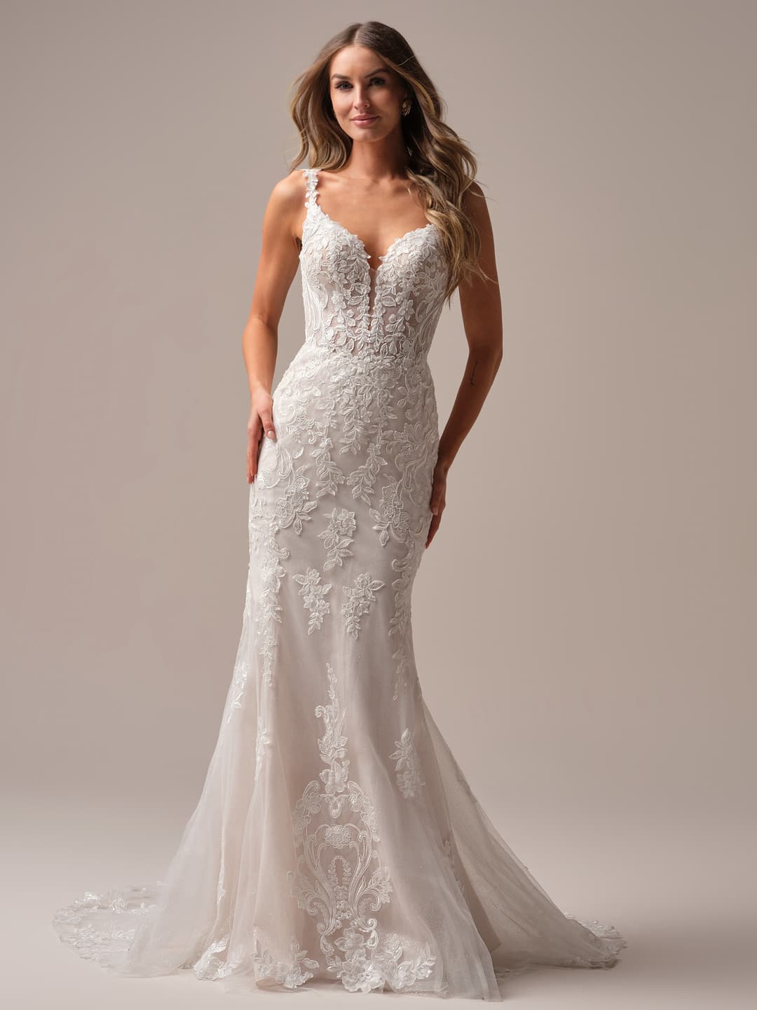 Rebecca Ingram fit and flare wedding dress “Candice” at Bridal by Brittany Ann, Cleveleys