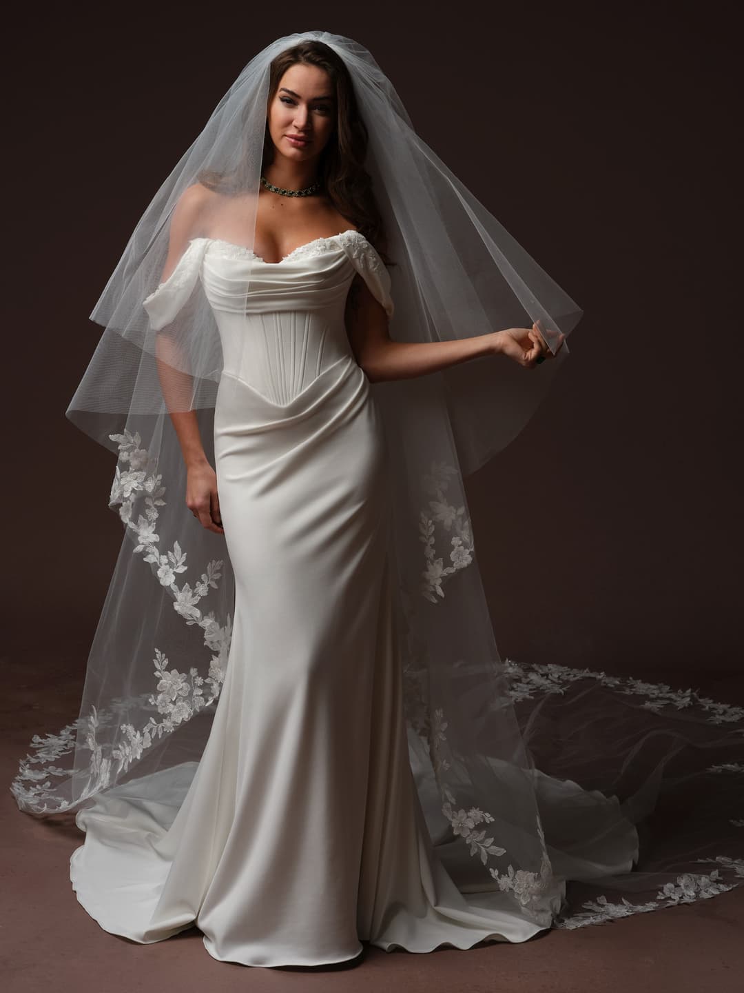 Maggie Sottero fit and flare wedding dress “Justina” at Bridal by Brittany Ann, Cleveleys