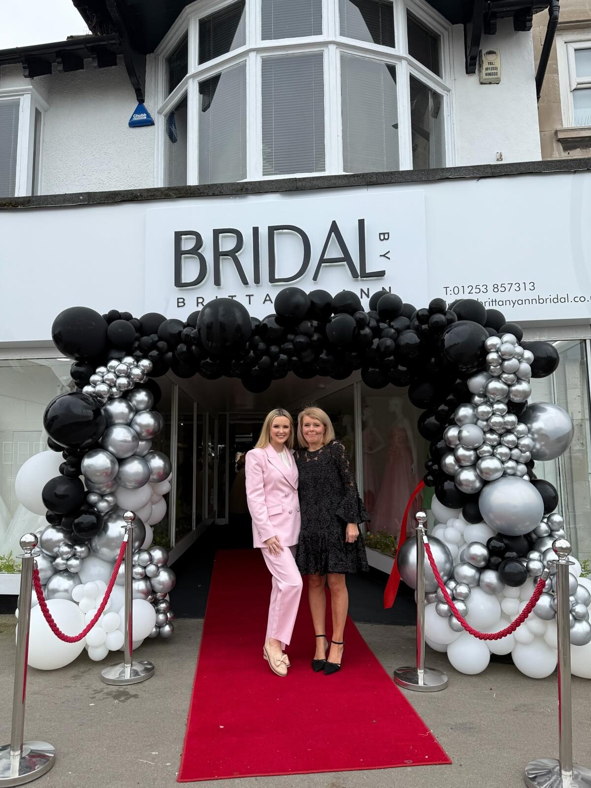 Brittany and Gill outside the Bridal by Brittany Ann shopfront on launch day